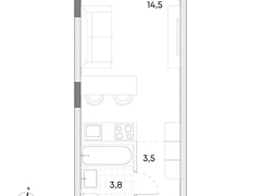 Студия, 21.8 кв.м., 4/7эт.