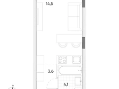 Студия, 22.2 кв.м., 2/7эт.