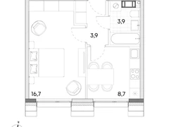 1-ком, 33.2 кв.м., 6/7эт.
