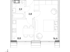1-ком, 33.1 кв.м., 6/7эт.