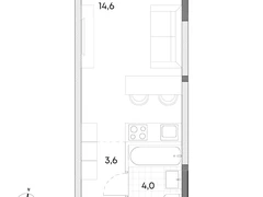 Студия, 22.2 кв.м., 2/7эт.