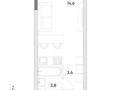 Студия, 22 кв.м., 7/7эт.