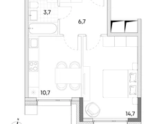 1-ком, 35.8 кв.м., 5/7эт.